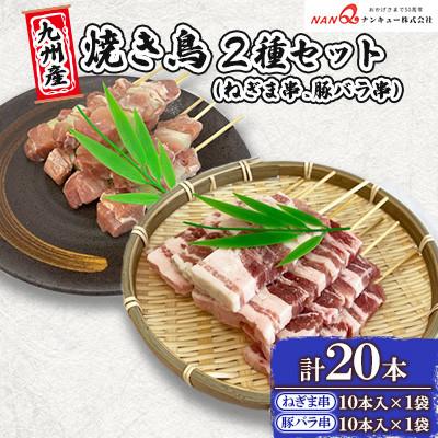 ふるさと納税 津奈木町 豚バラ串・ねぎま串20本(各10本)[ナンキューフーズ株式会社][津奈木町]