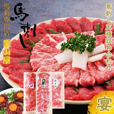 ふるさと納税 嘉島町 馬刺し 5種詰合せセット「宴」580g[馬刺し専門店栗山屋]FKK19-580