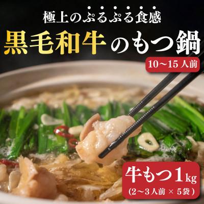 ふるさと納税 松山市 黒毛和牛もつ鍋 [2〜3人前 約800g(黒毛和牛もつ:200g、スープ:約600g)]× 5袋
