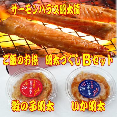 ふるさと納税 直方市 ご飯のお供!明太づくしBセット(数の子明太子・いか明太子・サーモンハラス明太漬)(直方市)