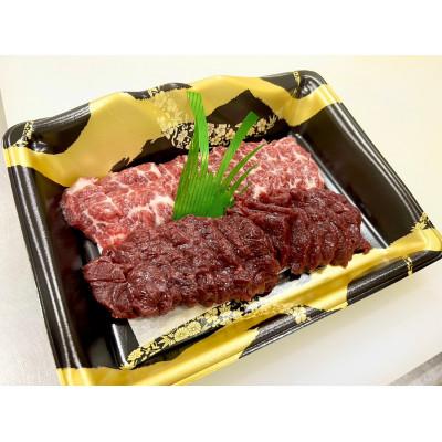 ふるさと納税 山鹿市 熊本特産厳選馬刺しスライス 皿盛りセット 2〜3人前 [株式会社プレシア][山鹿市]