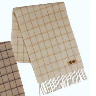 ふるさと納税 田原本町 無染色 カシミヤ マフラー チェック柄 66403 男女兼用 オフホワイト