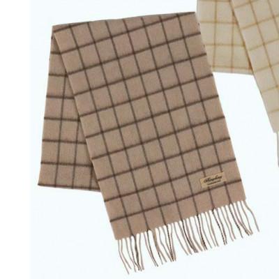 ふるさと納税 田原本町 無染色 カシミヤ マフラー チェック柄 66403 男女兼用 モカベージュ
