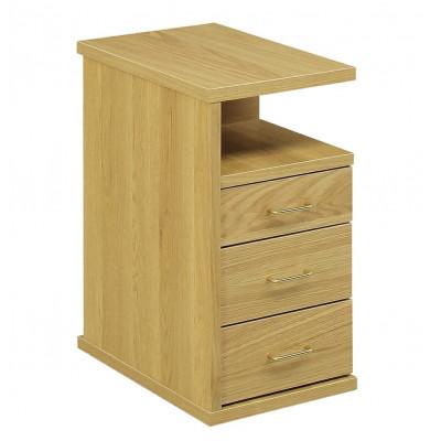 ふるさと納税 大川市 大川家具 クエスト ナイトテーブル右OP(ナチュラル色) キャスター付き