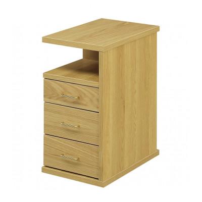 ふるさと納税 大川市 大川家具 クエスト ナイトテーブル左OP(ナチュラル色) キャスター付き