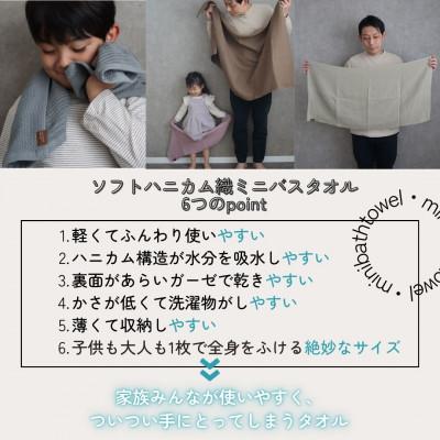 ふるさと納税 泉佐野市 《ソフトハニカム》泉州南部織miniバスタオル10枚(OV)+期間限定ハーフハンカチ1枚 G1978_2