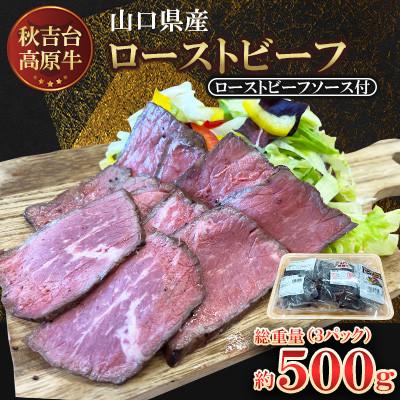 ふるさと納税 防府市 [秋吉台高原牛]もも肉のローストビーフ 3パック合計約500g