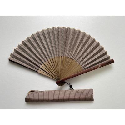 ふるさと納税 白山市 牛首紬 扇子セット(親彫木玉付):茶