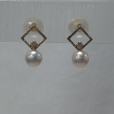 ふるさと納税 鳥羽市 伊勢志摩あこや本真珠ピアス・プチダイヤK18 150-17