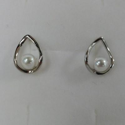 ふるさと納税 鳥羽市 伊勢志摩あこや本真珠ピアスSV製スタッド(S03)ドロップ40-34
