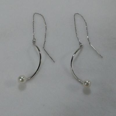 ふるさと納税 鳥羽市 伊勢志摩あこや本真珠ピアスSV製ウェーブアメリカン60-14