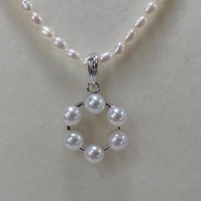 ふるさと納税 鳥羽市 伊勢志摩あこや本真珠ペンダント・6珠サークル100-54