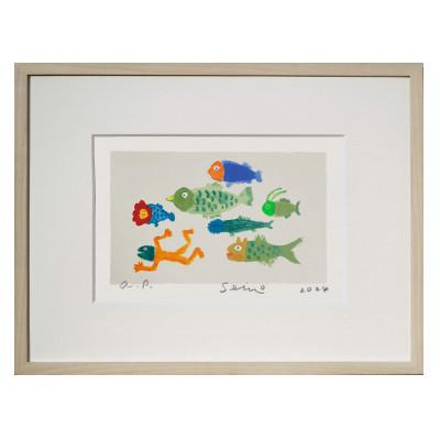 ふるさと納税 松田町 田島征三のシルクスクリーン版画 「正仏他用世」