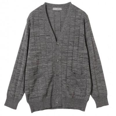 ふるさと納税 五泉市 シルクとウールのぬくもりカーディガン ニット グレーM メンズ