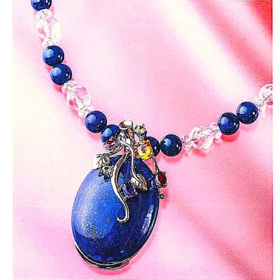 ふるさと納税 和泉市 ラピスラズリのオーバル型宝石ネックレス