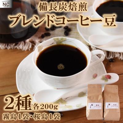 ふるさと納税 三股町 ブレンドコーヒー飲み比べ2種セット(霧島・桜島)各1袋(豆)[MI478]