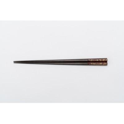 ふるさと納税 小川町 漆天目蒔絵 御箸「光彩」(こうさい)朱系統22.5cm六角形×1膳