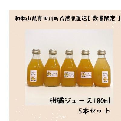 ふるさと納税 有田川町 数量限定 有田みかんの産地から農家直送 果汁100%! 搾りたての柑橘ジュース 180ml×5本