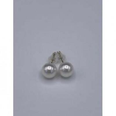 ふるさと納税 伊勢市 アコヤ真珠 ピアスK18YG 8mmup 1120