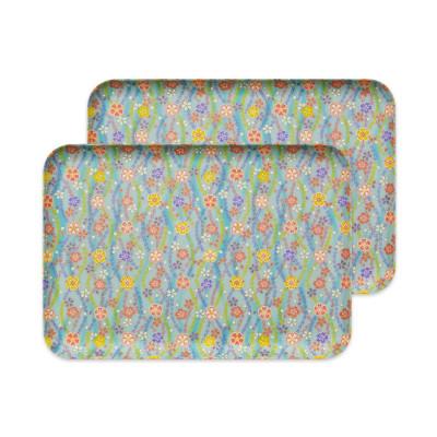 ふるさと納税 和歌山市 友禅和紙 トレー L 39cm 梅桜 桜流れ 2枚セット 食洗機対応のおしゃれな和風トレ—