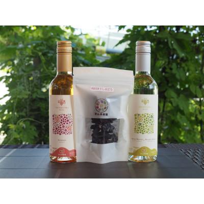 ふるさと納税 南陽市 ちょいと乾杯!漆山果樹園ミニワインセット ( 漆山ワイン2本・枝付き干しぶどう1袋)[S2279]