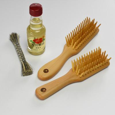 ふるさと納税 別府市 つげブラシ ブロー(大)・ブロー(小)&amp;お手入れ用品のセット