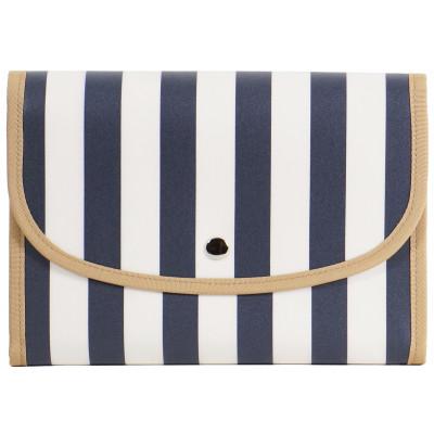 ふるさと納税 島原市 マルチケース(ジャバラタイプ)ブロックストライプ ネイビー Lサイズ