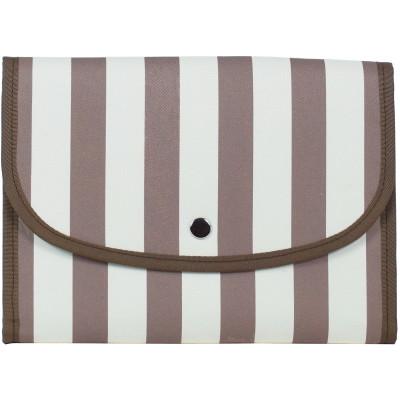 ふるさと納税 島原市 マルチケース(ジャバラタイプ)ブロックストライプ モカブラウン Lサイズ