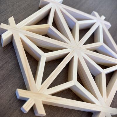 ふるさと納税 二本松市 組子コースター 麻の葉 1個