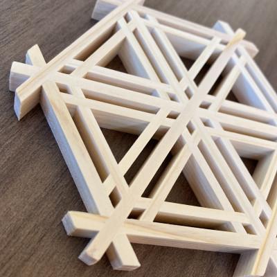 ふるさと納税 二本松市 組子コースター 胡麻殻亀甲 1個