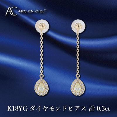ふるさと納税 泉佐野市 ARC-EN-CIEL K18ダイヤピアス ダイヤ計0.3ct[鑑別書付き]