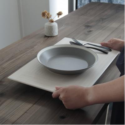 ふるさと納税 加茂市 お手入れ簡単・天然木ランチョンマット《KIRI Place Mat ホワイト2枚組》の画像