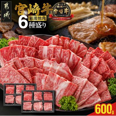 ふるさと納税 都城市 宮崎牛6種盛り焼肉食べ比べ[600g](都城市)