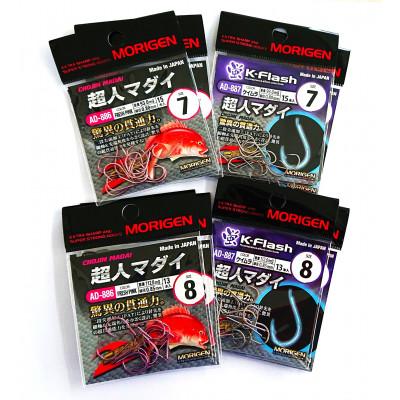 ふるさと納税 加東市 もりげん(MORIGEN) 釣針 超人マダイ 8枚セット(7号/各色2枚・8号/各色2枚)