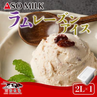 ふるさと納税 阿蘇市 阿部牧場 阿蘇ミルクアイス ラムレーズン[2L]