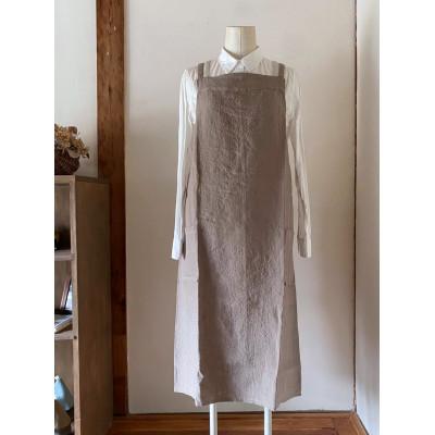 ふるさと納税 奈良市 [Fu-raのリネンエプロン]おとな丈エプロン(モカ)