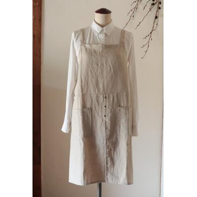 ふるさと納税 奈良市 [Fu-raのリネンエプロン]すりっとエプロン(生成り)