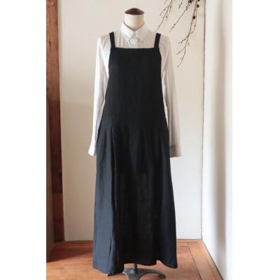 ふるさと納税 奈良市 [Fu-raのリネンエプロン]MARON(ブラック)