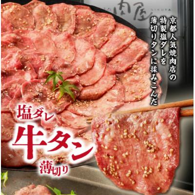 ふるさと納税 木津川市 京都人気焼肉店!九条ネギ付き!塩ダレ牛タン 500gセット(250g×2パック)