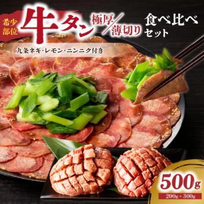 ふるさと納税 木津川市 薄切りタンと極厚タンの食べ比べセット 計500g(150g×2P + 100g×2P)