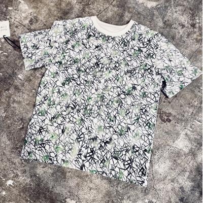 ふるさと納税 八王子市 [HAM IAM][数量限定]手差型染クルーネックTシャツ「山笹」緑炭系[Lサイズ]