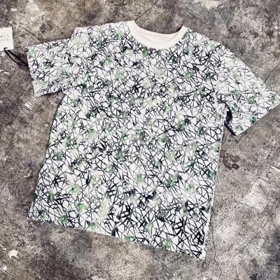 ふるさと納税 八王子市 [HAM IAM][数量限定]手差型染クルーネックTシャツ「山笹」緑炭系[XLサイズ]