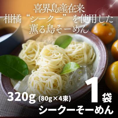 ふるさと納税 喜界町 [喜界島]在来柑橘シーク—が香る|爽やかで上品な島そうめん(80g×4束)