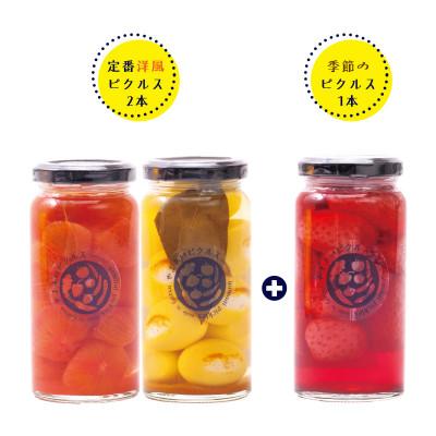 ふるさと納税 江津市 [やまあいピクルス]素材を生かした手作りピクルス 定番洋風2本+季節1本(おまかせ)