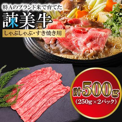 ふるさと納税 諫早市 長崎県産諫美牛しゃぶしゃぶ・すき焼き用500g
