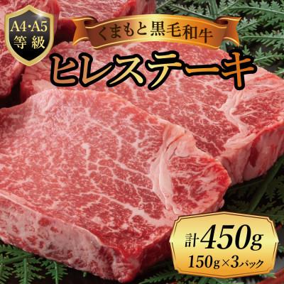 ふるさと納税 山江村 [A4〜A5]くまもと黒毛和牛ヒレステーキ 450g(150g×3枚)(山江村)