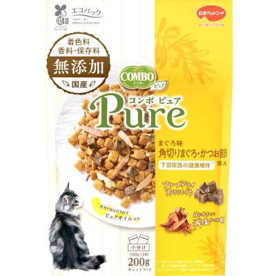 ふるさと納税 袋井市 [キャットフード]日本ペットフード コンボ ピュアドライまぐろ味・角切・かつお節添え 200g×12