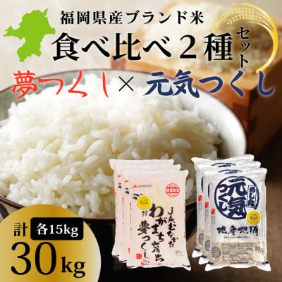 ふるさと納税 春日市 令和7年産 福岡県産米 (夢つくし・元気つくし) 合計30kg 各5kg×3袋(春日市)