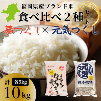 ふるさと納税 川崎町 新米!!令和7年産 福岡県産米 (夢つくし・元気つくし) 合計10kg 5kg 各1袋(川崎町)