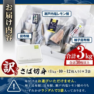 ふるさと納税 阿久根市 《訳あり・傷あり》ご家庭用 さば切身パック (約30枚・計3kg) 【グローバルフーズ】_3